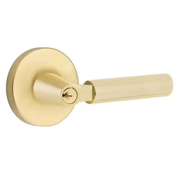 Emtek Faceted Lever with L-Square Stem and Disc Rose by Emtek