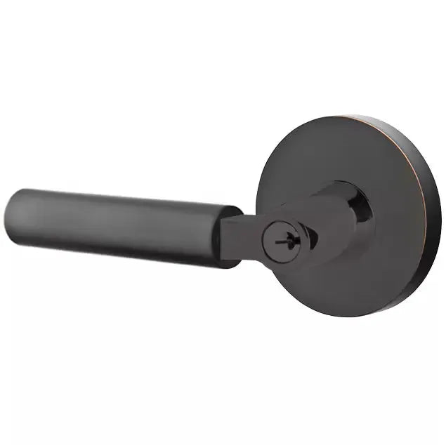 Emtek Smooth Lever with R-Bar Stem and Disk Rose by Emtek