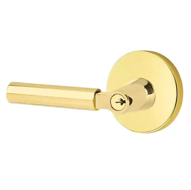 Emtek Smooth Lever with R-Bar Stem and Disk Rose by Emtek