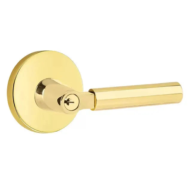 Emtek Smooth Lever with R-Bar Stem and Disk Rose by Emtek