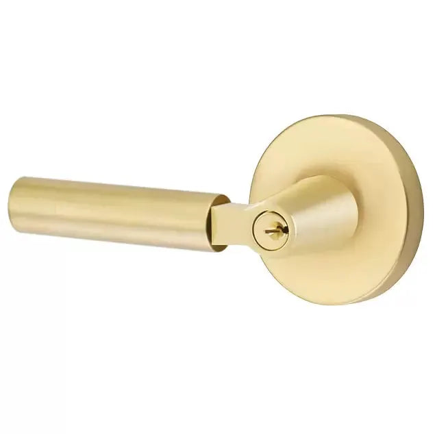 Emtek Smooth Lever with R-Bar Stem and Disk Rose by Emtek