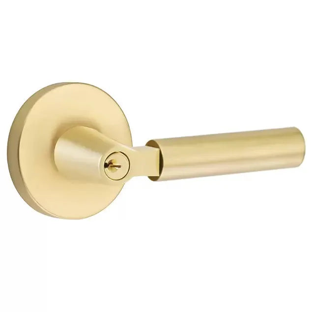 Emtek Smooth Lever with R-Bar Stem and Disk Rose by Emtek