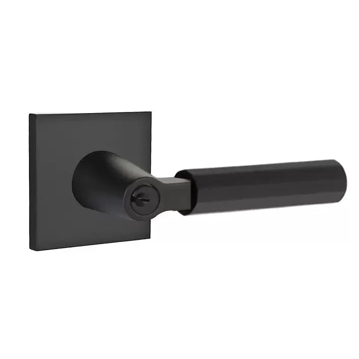 Emtek Faceted Lever with L-Square Stem and Square Rose by Emtek