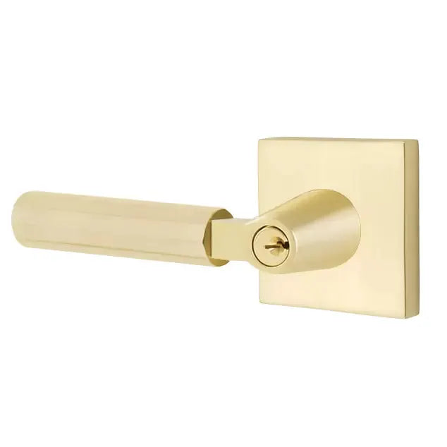 Emtek Faceted Lever with L-Square Stem and Square Rose by Emtek