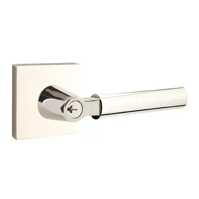 Emtek Smooth Lever with L-Square Stem and Square Rose by Emtek