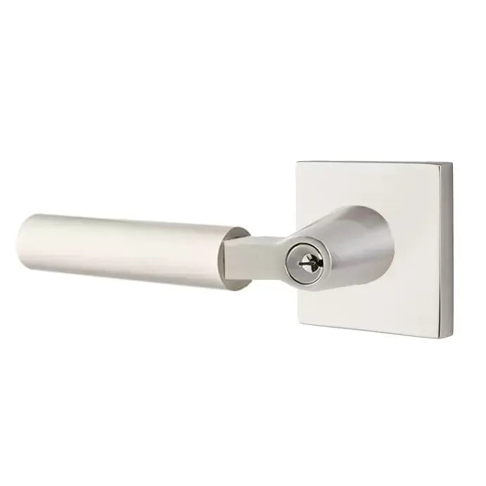 Emtek Smooth Lever with L-Square Stem and Square Rose by Emtek