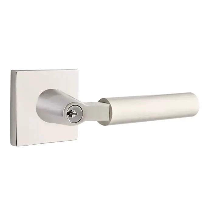 Emtek Smooth Lever with L-Square Stem and Square Rose by Emtek