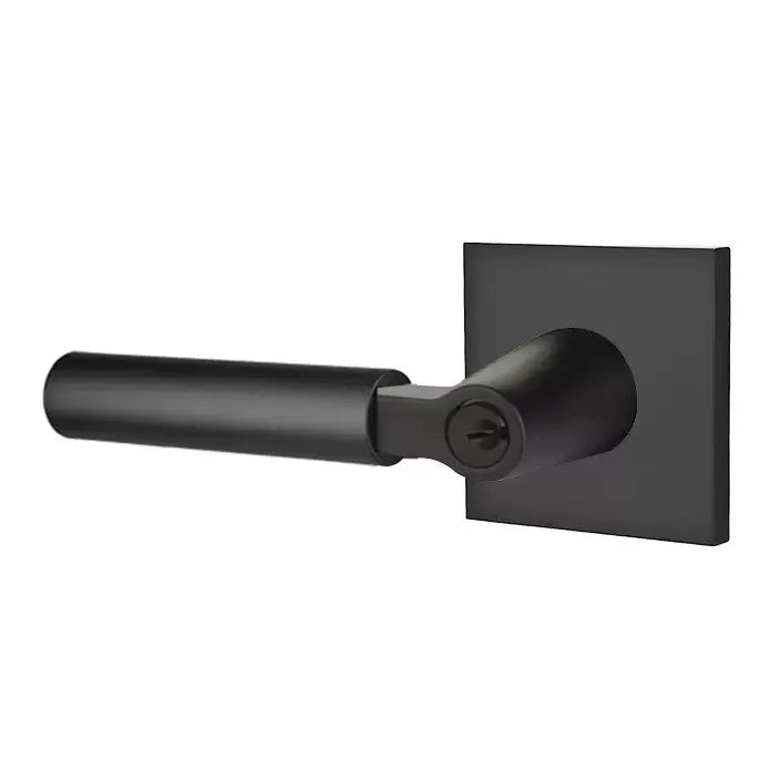 Emtek Smooth Lever with L-Square Stem and Square Rose by Emtek