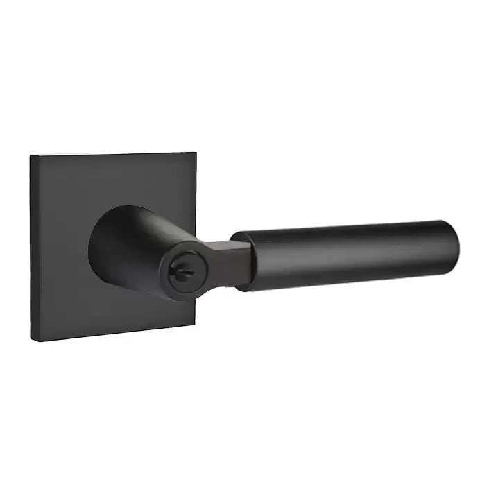 Emtek Smooth Lever with L-Square Stem and Square Rose by Emtek