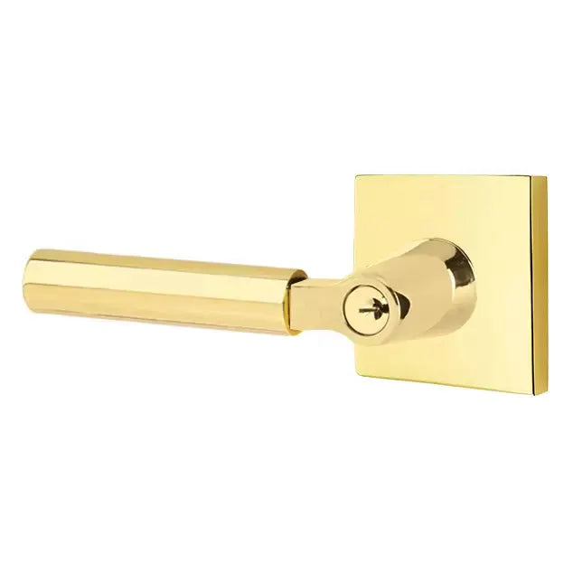 Emtek Smooth Lever with L-Square Stem and Square Rose by Emtek