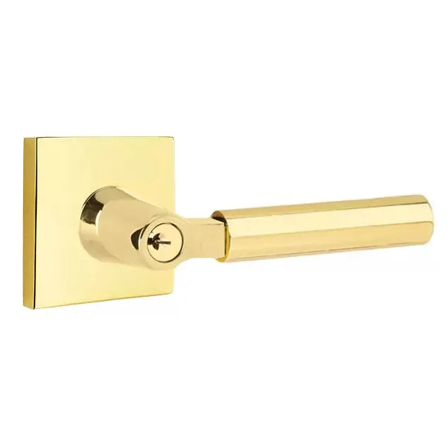 Emtek Smooth Lever with L-Square Stem and Square Rose by Emtek