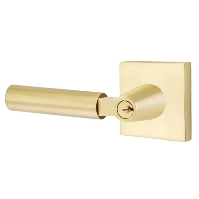 Emtek Smooth Lever with L-Square Stem and Square Rose by Emtek