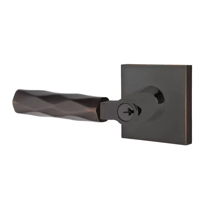 Emtek Tribeca Lever with L-Square Stem and Square Rose by Emtek
