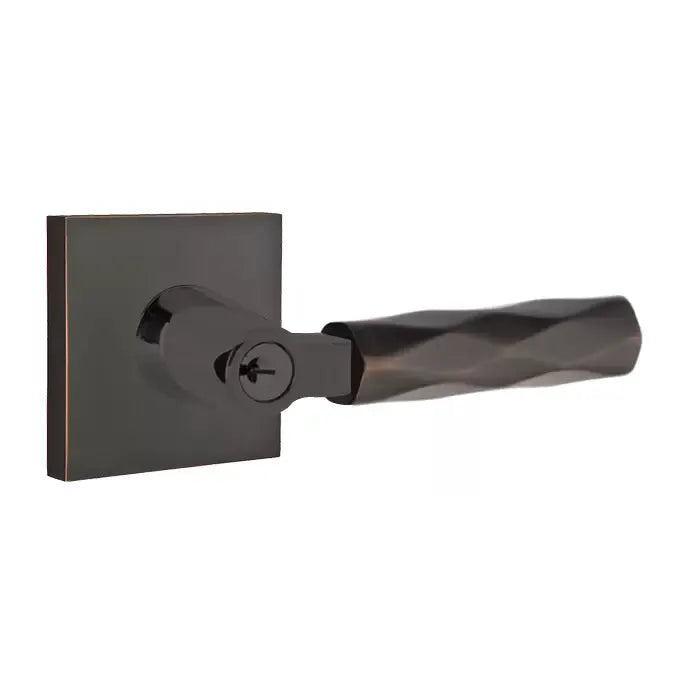 Emtek Tribeca Lever with L-Square Stem and Square Rose by Emtek