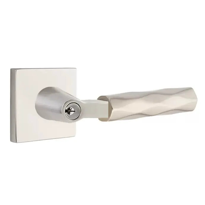 Emtek Tribeca Lever with L-Square Stem and Square Rose by Emtek