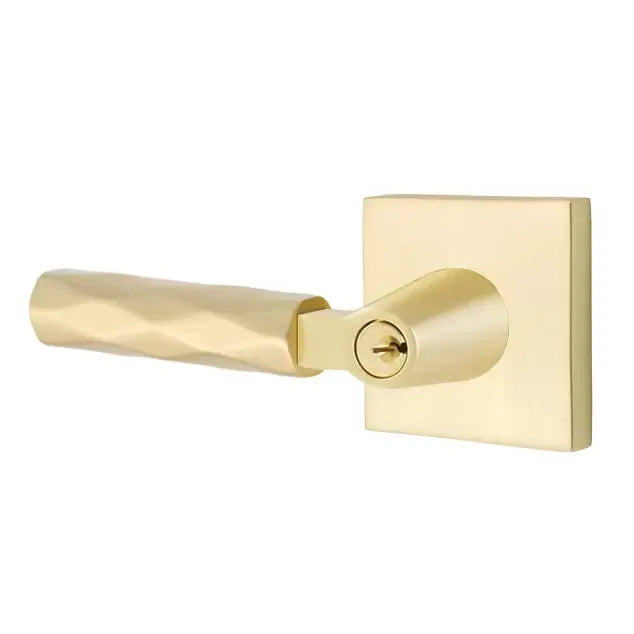 Emtek Tribeca Lever with L-Square Stem and Square Rose by Emtek