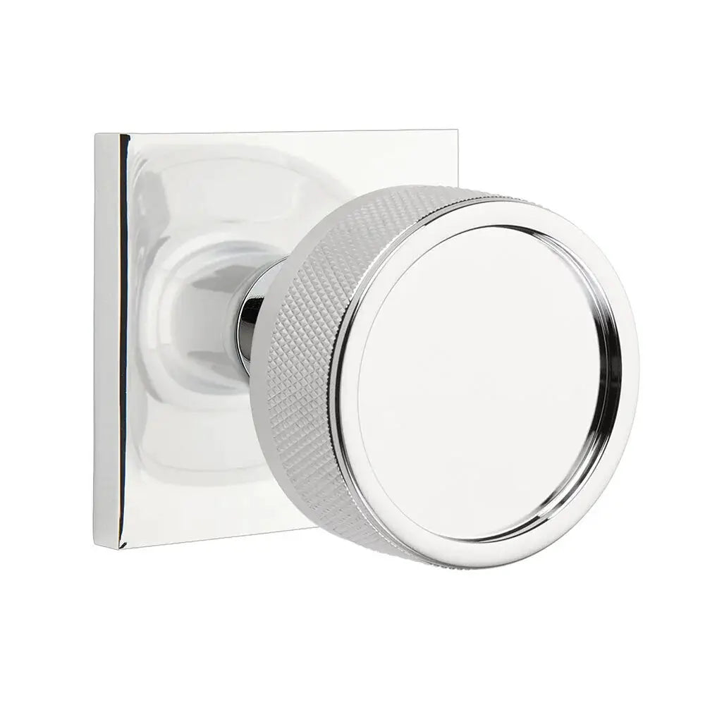 Emtek Knurled Knob with Square Rosette and Conical Stem by Emtek