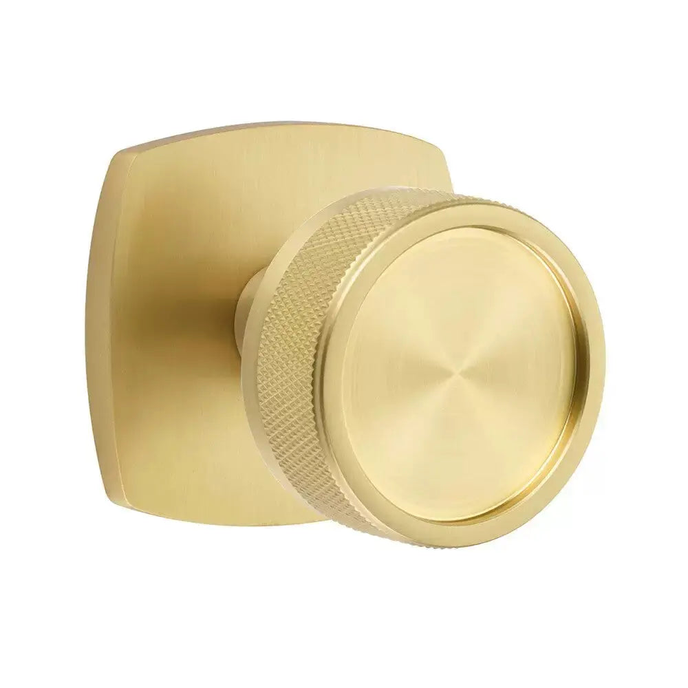 Emtek Knurled Knob with Urban Modern Rosette and Conical Stem by Emtek