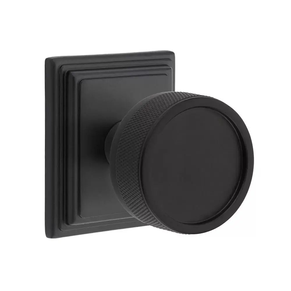 Emtek Knurled Knob with Wilshire Rosette and Conical Stem by Emtek