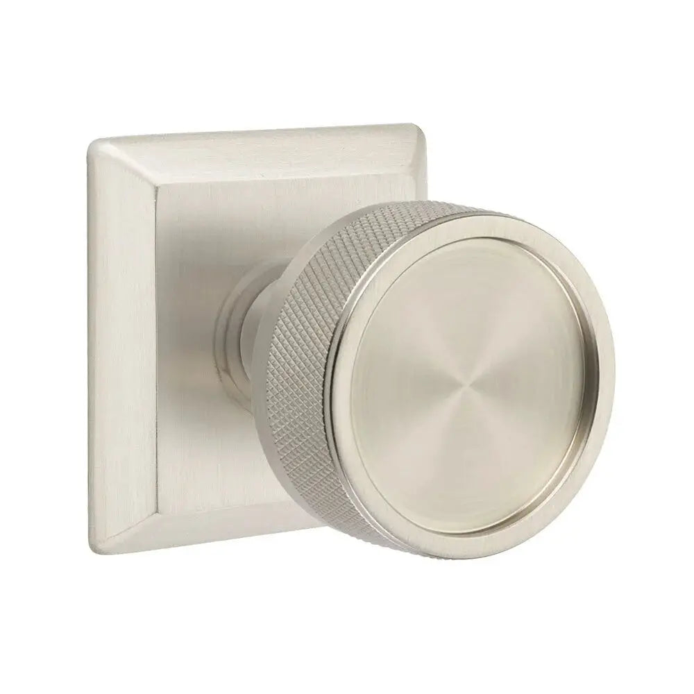 Emtek Knurled Knob with Quincy Rosette and Conical Stem by Emtek