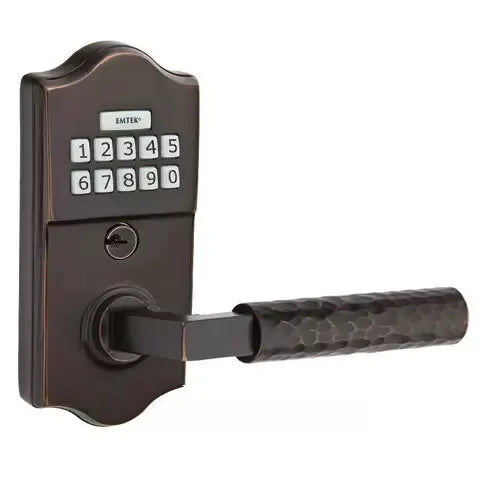 Emtek Classic - L-Square Hammered Lever Electronic Keypad Lock by Emtek