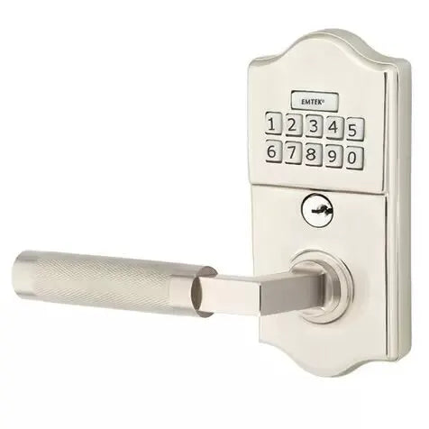 Emtek Classic - L-Square Knurled Lever Electronic Keypad Lock by Emtek