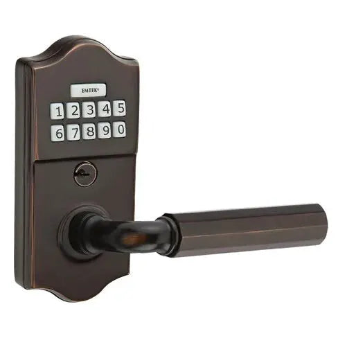 Emtek Classic - R-Bar Faceted Lever Electronic Keypad Lock by Emtek