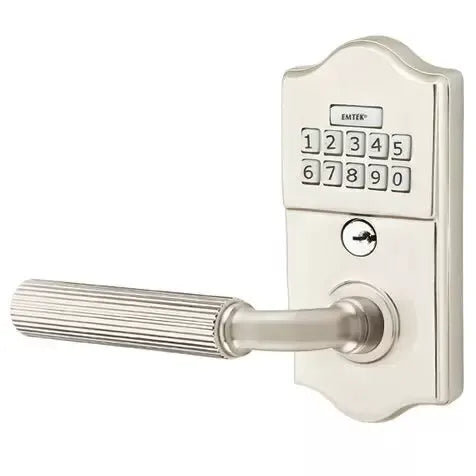 Emtek Classic - R-Bar Straight Knurled Lever Electronic Keypad Lock by Emtek
