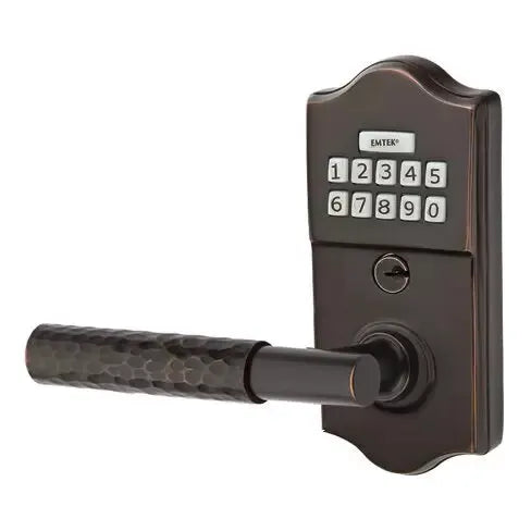 Emtek Classic - T-Bar Hammered Lever Electronic Keypad Lock by Emtek