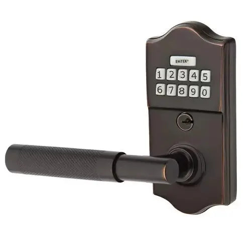 Emtek Classic - T-Bar Knurled Lever Electronic Keypad Lock by Emtek