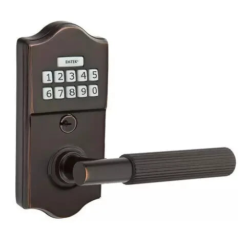 Emtek Classic - T-Bar Straight Knurled Lever Electronic Keypad Lock by Emtek