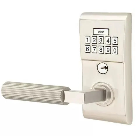 Emtek Modern - L-Square Straight Knurled Lever Electronic Keypad Lock by Emtek