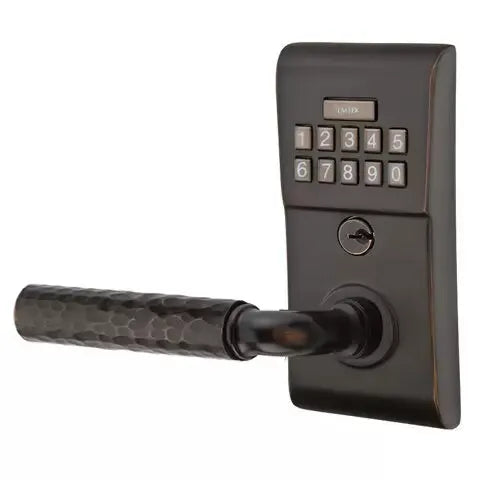 Emtek Modern - R-Bar Hammered Lever Electronic Keypad Lock by Emtek