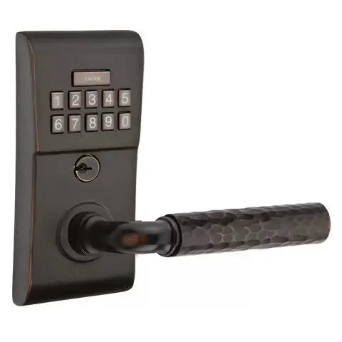 Emtek Modern - R-Bar Hammered Lever Electronic Keypad Lock by Emtek
