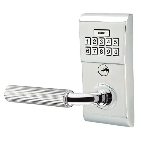 Emtek Modern - R-Bar Straight Knurled Lever Electronic Keypad Lock by Emtek