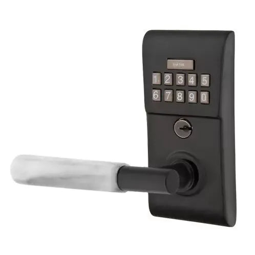 Emtek Modern - T-Bar White Marble Lever Electronic Keypad Lock by Emtek