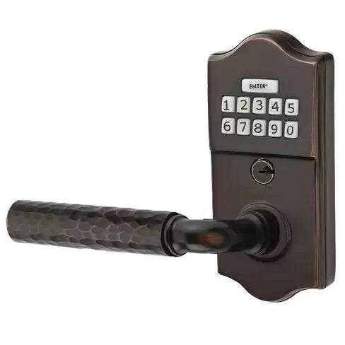 Emtek Modern - R-Bar Hammered Lever Electronic Keypad Lock by Emtek