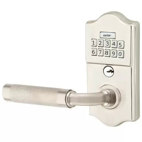 Emtek Classic - R-Bar Knurled Lever Electronic Keypad Lock by Emtek