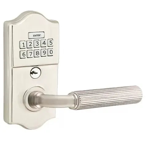 Emtek Modern - R-Bar Straight Knurled Lever Electronic Keypad Lock by Emtek