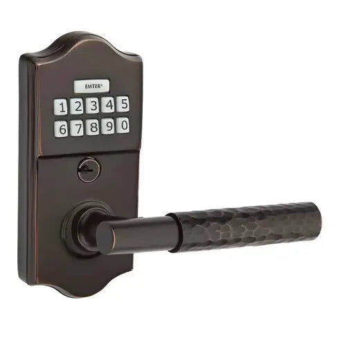 Emtek Classic - T-Bar Hammered Lever Electronic Keypad Lock by Emtek