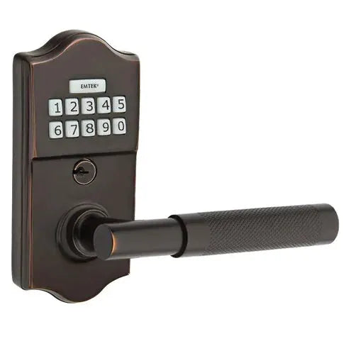 Emtek Classic - T-Bar Knurled Lever Electronic Keypad Lock by Emtek