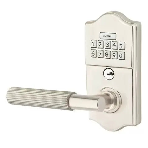 Emtek Classic - T-Bar Straight Knurled Lever Electronic Keypad Lock by Emtek