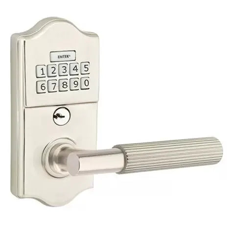 Emtek Classic - T-Bar Straight Knurled Lever Electronic Keypad Lock by Emtek