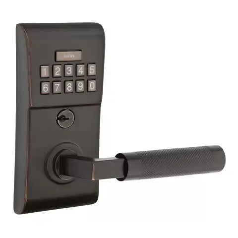 Emtek Modern - L-Square Knurled Lever Electronic Keypad Lock by Emtek