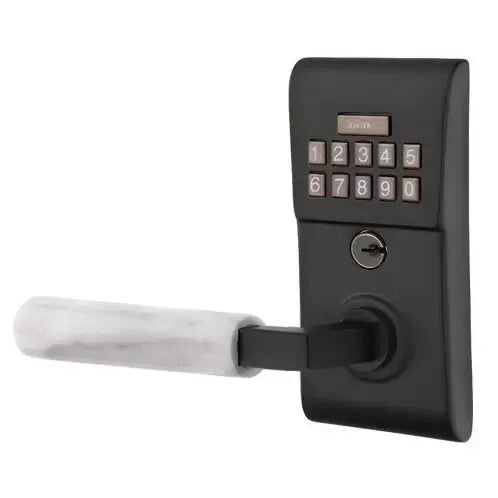 Emtek Modern - L-Square White Marble Lever Electronic Keypad Lock by Emtek