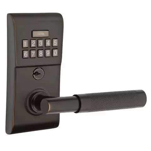 Emtek Modern - T-Bar Knurled Lever Electronic Keypad Lock by Emtek