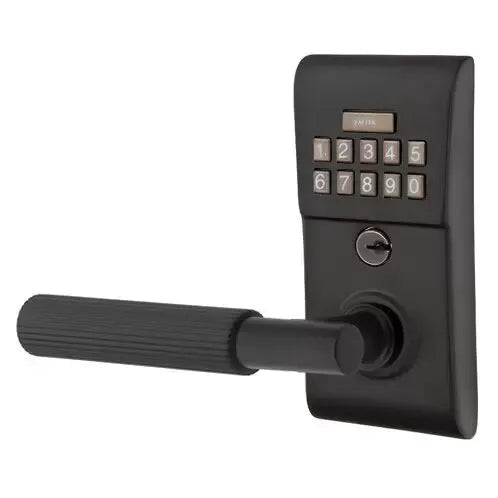 Emtek Modern - T-Bar Straight Knurled Lever Electronic Keypad Lock by Emtek