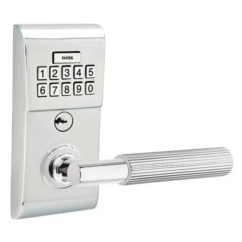 Emtek Modern - T-Bar Straight Knurled Lever Electronic Keypad Lock by Emtek
