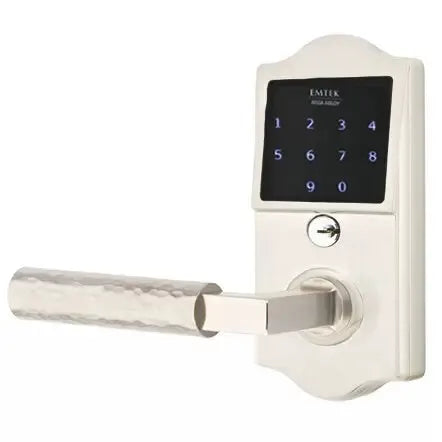 Emtek Emtouch Classic - L-Square Hammered Lever Electronic Touchscreen Lock by Emtek