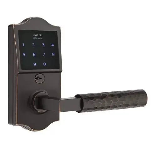 Emtek Emtouch Classic - L-Square Hammered Lever Electronic Touchscreen Lock by Emtek